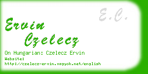 ervin czelecz business card